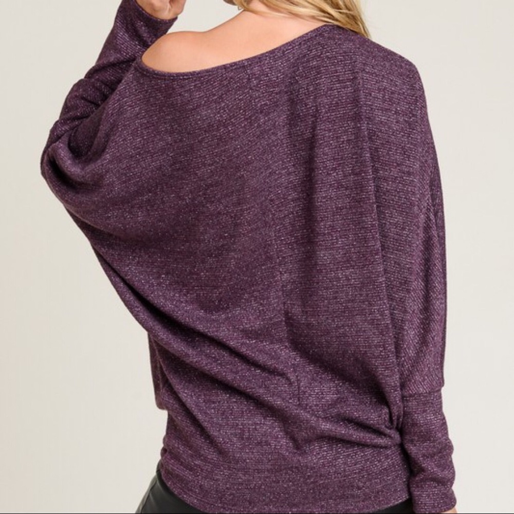 1 LEFT SALE-FIRM‼️ Miranda Metallic Dolman Top - Picture 5 of 6